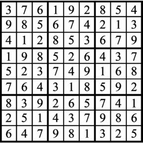Answers to Previous Sudoku Puzzle