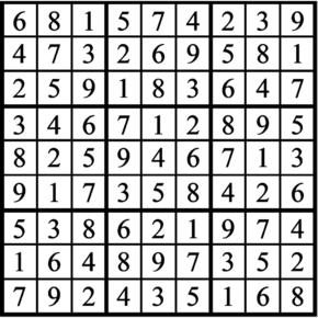 Answers to Previous Sudoku Puzzle
