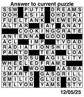 Answers to Previous Crossword