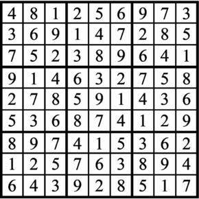 Answers to Previous Sudoku Puzzle