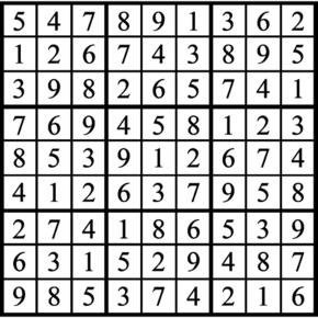 Answers to Previous Sudoku Puzzle