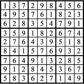 Answers to Previous Sudoku Puzzle