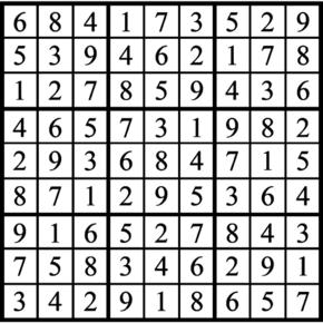 Answers to Previous Sudoku Puzzle