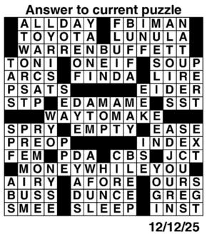 Answers to Previous Crossword