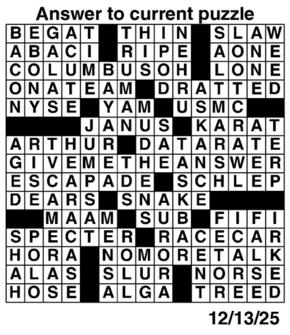 Answers to Previous Crossword