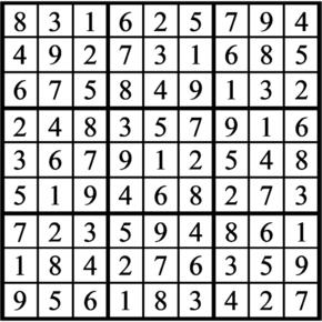 Answers to Previous Sudoku Puzzle