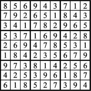 Answers to Previous Sudoku Puzzle
