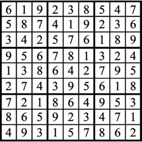 Answers to Previous Sudoku Puzzle