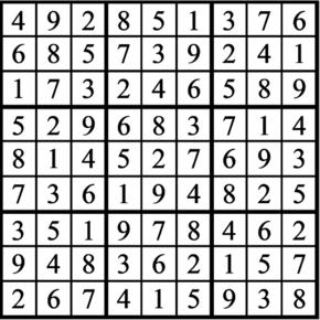 Answers to Previous Sudoku Puzzle