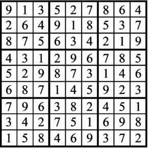 Answers to Previous Sudoku Puzzle