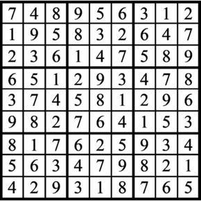 Answers to Previous Sudoku Puzzle