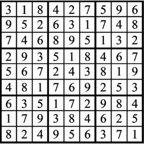 Answers to Previous Sudoku Puzzle
