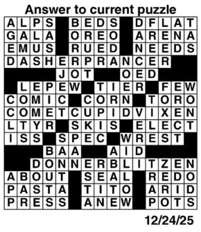 Answers to Previous Crossword