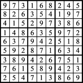 Answers to Previous Sudoku Puzzle