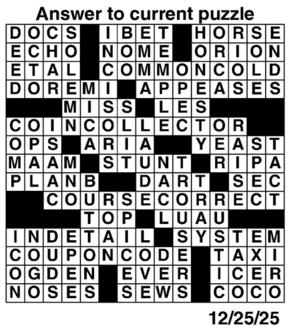 Answers to Previous Crossword