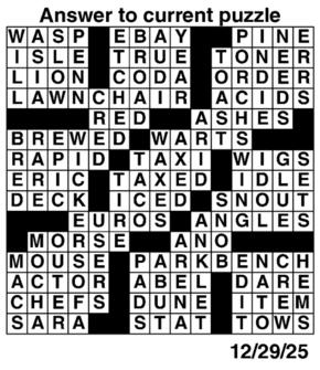 Answers to Previous Crossword