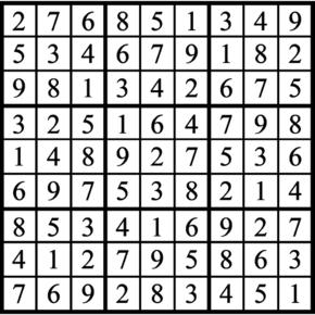 Answers to Previous Sudoku Puzzle
