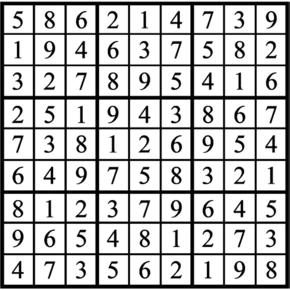 Answers to Previous Sudoku Puzzle