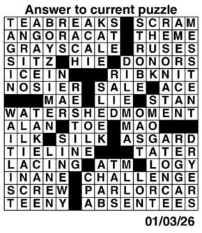 Answers to Previous Crossword