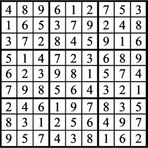 Answers to Previous Sudoku Puzzle