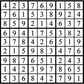 Answers to Previous Sudoku Puzzle
