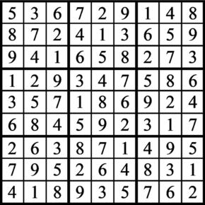Answers to Previous Sudoku Puzzle