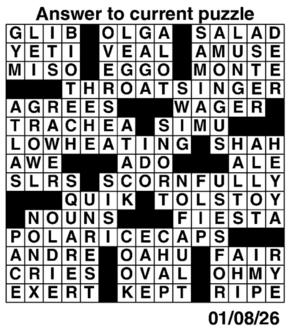 Answers to Previous Crossword