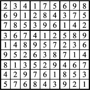 Answers to Previous Sudoku Puzzle