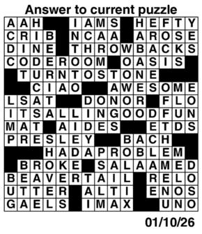 Answers to Previous Crossword