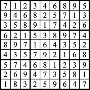 Answers to Previous Sudoku Puzzle
