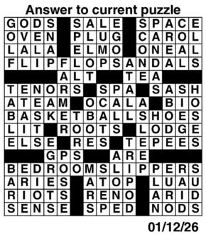 Answers to Previous Crossword