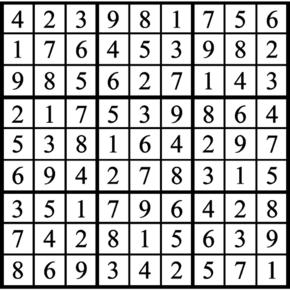 Answers to Previous Sudoku Puzzle