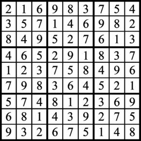 Answers to Previous Sudoku Puzzle