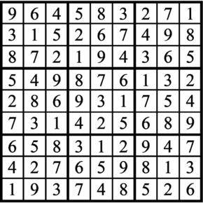 Answers to Previous Sudoku Puzzle