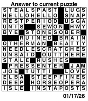 Answers to Previous Crossword