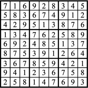 Answers to Previous Sudoku Puzzle