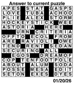 Answers to Previous Crossword