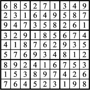 Answers to Previous Sudoku Puzzle