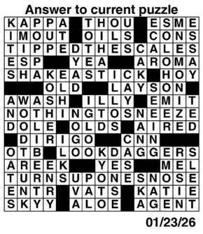 Answers to Previous Crossword