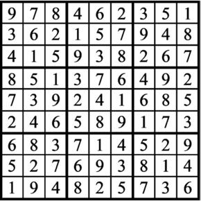 Answers to Previous Sudoku Puzzle