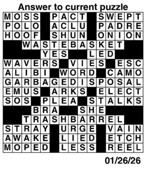 Answers to Previous Crossword