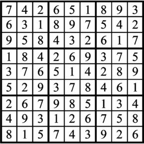 Answers to Previous Sudoku Puzzle