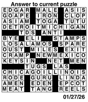 Answers to Previous Crossword