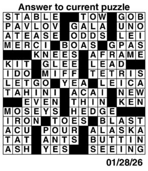 Answers to Previous Crossword