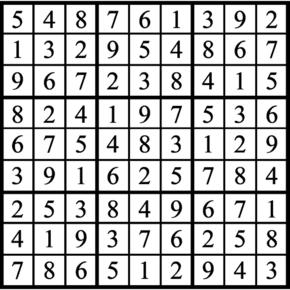 Answers to Previous Sudoku Puzzle