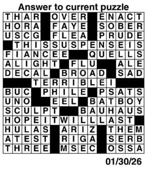 Answers to Previous Crossword