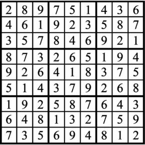 Answers to Previous Sudoku Puzzle