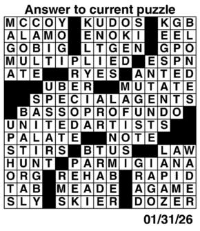 Answers to Previous Crossword