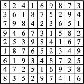 Answers to Previous Sudoku Puzzle