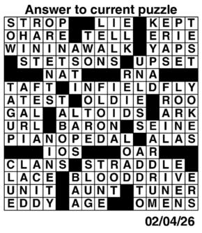 Answers to Previous Crossword